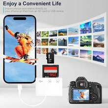 Convertidor 3 en 1 portátil para tarjeta de almacenamiento y tarjeta de memoria, lector de tarjetas SD/TF/USB, lector de tarjetas de seguimiento de cámara compatible con iPhone 17 Pro Max/17 Pro/17 Plus/17/16/15/S26/S25/S24/S23/S22/S21/S20, convertidor multifunción plug and play - Ver 9