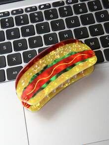 1pc Coffee Hot Dog Hair Clip, Unique Novelty Styling Hair Accessory, Suitable For Bun Hairstyle, Fun Food Hair Ornament, Gift For Coffee Lovers (Plus Size, Christmas/Exchange Gift), Fashion Hair Accessory, Elegant Hair Clip, Women's Hair Clip, Suitable For Autumn/Winter Casual Vacation Outfits - Multicolor - View 6