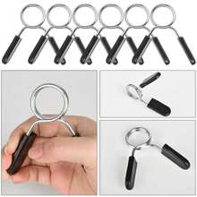1 Pair/3 Pairs Stainless Steel Barbell Clips, For Weightlifting, Squats And Other Intense Barbell Movements, Suitable For High-Intensity Training Smooth Protruding Handle Grips - Black - View 5