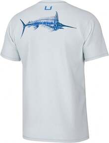 HUK Mens Fishing Graphic Tee, Performance Short Sleeve, Quick-Dry - 白色1 - 查看 1