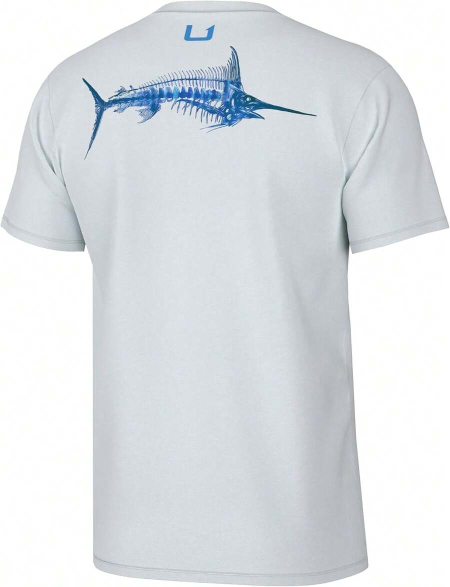 HUK Mens Fishing Graphic Tee, Performance Short Sleeve, Quick-Dry - 白色1 - 查看 1