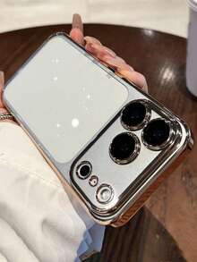Casing Ponsel PC Transparan Berlapis Payet Berkilau Mewah, Kompatibel dengan iPhone 17 Pro Max 16 15 14 13 12 11 Pro Max, Pelindung Belakang Keras Tahan Guncangan - Perak - View 4