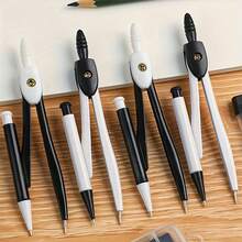2PCS Creative Metal Minimalist Compass Set With Lead Core - Random Color - Office Drawing Tools, Math Teaching Stationery, Industrial Drafting Supplies - Back To School Student Stationery - A - View 6