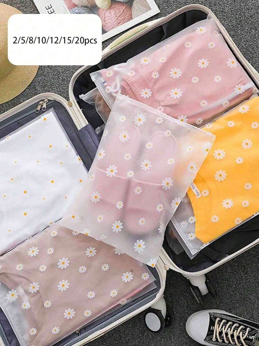 2/5/8/10/12/15/20個透明收納袋,DIY手工藝用品,運輸包裝袋,磨砂拉鍊塑膠袋,用於保持衣物清潔,透明塑膠衣物袋,用於包裝T恤、文件,衣物塑膠密封袋,可重複使用 - 彩色 - 查看 1