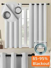 Bộ 1/2 rèm cửa, rèm cản sáng, cách nhiệt, rèm mờ có khoen, cách âm, chống tia UV, trang trí nội thất phòng ngủ, phòng khách, rèm cản sáng cách nhiệt - rèm cửa dày dặn có khoen cho phòng ngủ và phòng khách, rèm cửa sổ giúp đảm bảo sự riêng tư và kiểm soát nhiệt độ, rèm cửa cho phòng khách. - trắng - Xem 1