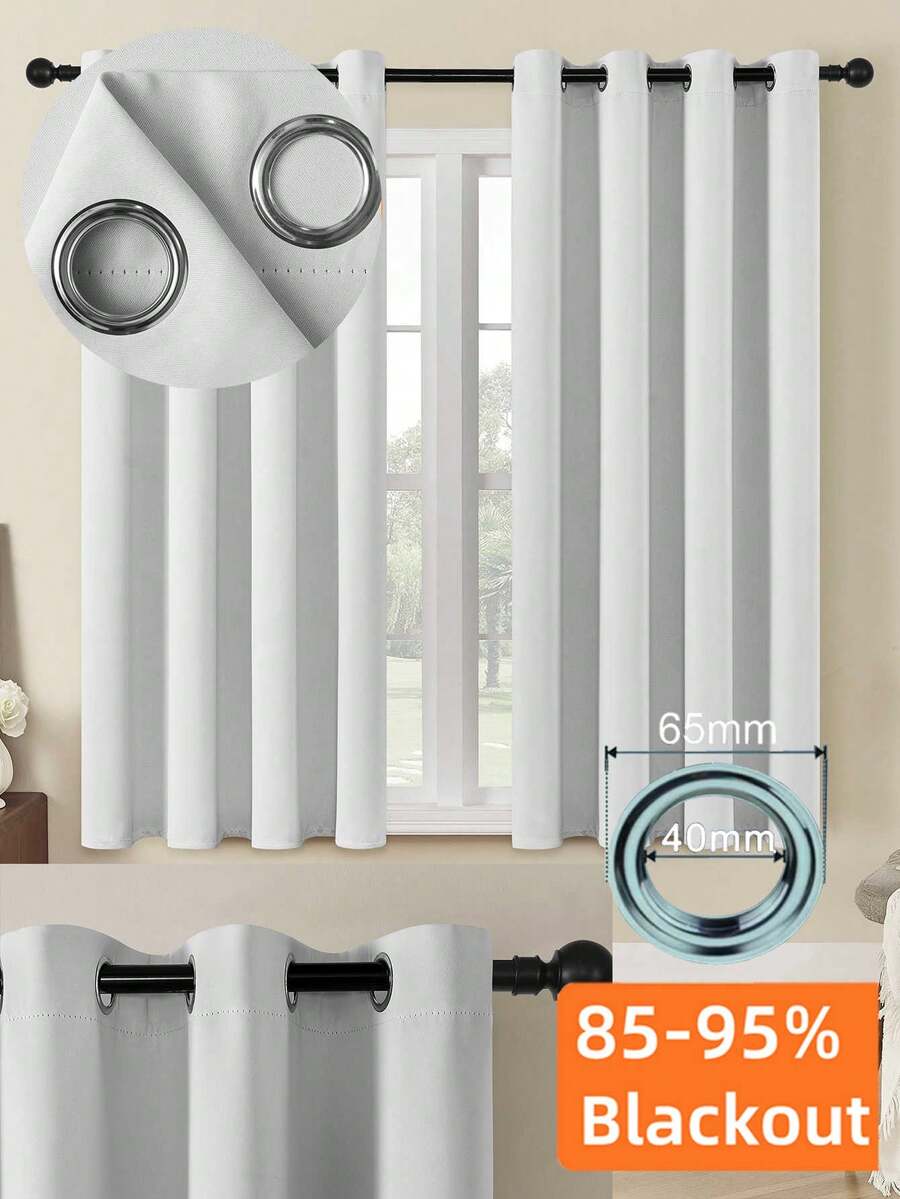 Bộ 1/2 rèm cửa, rèm cản sáng, cách nhiệt, rèm mờ có khoen, cách âm, chống tia UV, trang trí nội thất phòng ngủ, phòng khách, rèm cản sáng cách nhiệt - rèm cửa dày dặn có khoen cho phòng ngủ và phòng khách, rèm cửa sổ giúp đảm bảo sự riêng tư và kiểm soát nhiệt độ, rèm cửa cho phòng khách. - trắng - Xem 1