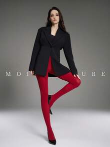MOIRÉALLURE 1 Pair Classic Stylish Tights For Women, Versatile Base Layer For Daily Wear - Red - View 2