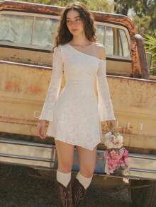 Women Midi Dresses - Apricot - View 1