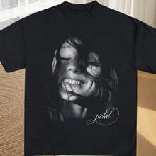 ArianaGrande Petal Portrait-Shirt ArianaGrande Ariana Petal Album Vintage Shirt - 黑色 - 查看 1