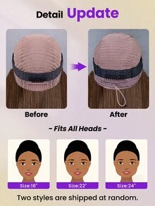 OQ 200% Dichte 16-28 Zoll gerade braune klebefreie Perücke 7x5 vorgefertigter Haaransatz Lace Frontal 100% natürliches Echthaar klebefreie glänzende Perücke - S4 - Übersicht 6