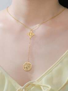 LIKGREAT 1pc Double Amulet Protection Necklace Knot Pentagram Four-Character Stainless Steel Protective Jewelry Wholesale - Fashion Series - View 7