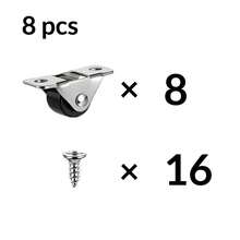 Mini Hidden Caster Wheels With Screws, Silent Furniture Rollers, Low Profile Rubber Wheels, Suitable For Storage Boxes, Cabinets, Toy Boxes And DIY Furniture - 0.5in - View 13