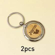 客製化照片雙面鑰匙圈，個性化文字鑰匙圈包飾品，照片鑰匙圈，極簡浪漫風日常攜帶配件 - 風格B - 查看 10