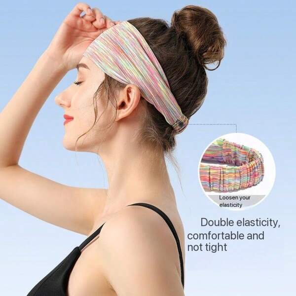 Women's Cool Headband, Adjustable Non-Slip Sweatband, Lightweight Sweat-Absorbing Headband, Suitable For Running, Sports, Fitness, Body Sculpting, Sports Fashion, Cycling, Hiking, Mountain Climbing, Camping, Shooting, Dance, Basketball, Volleyball, Fishing, Table Tennis, Badminton, Tennis, Quick-Drying Non-Slip Bicycle Cycling Sun Protection Hat, Double-Layer Breathable Hole Sweat-Absorbing Headband, Open Top Hat