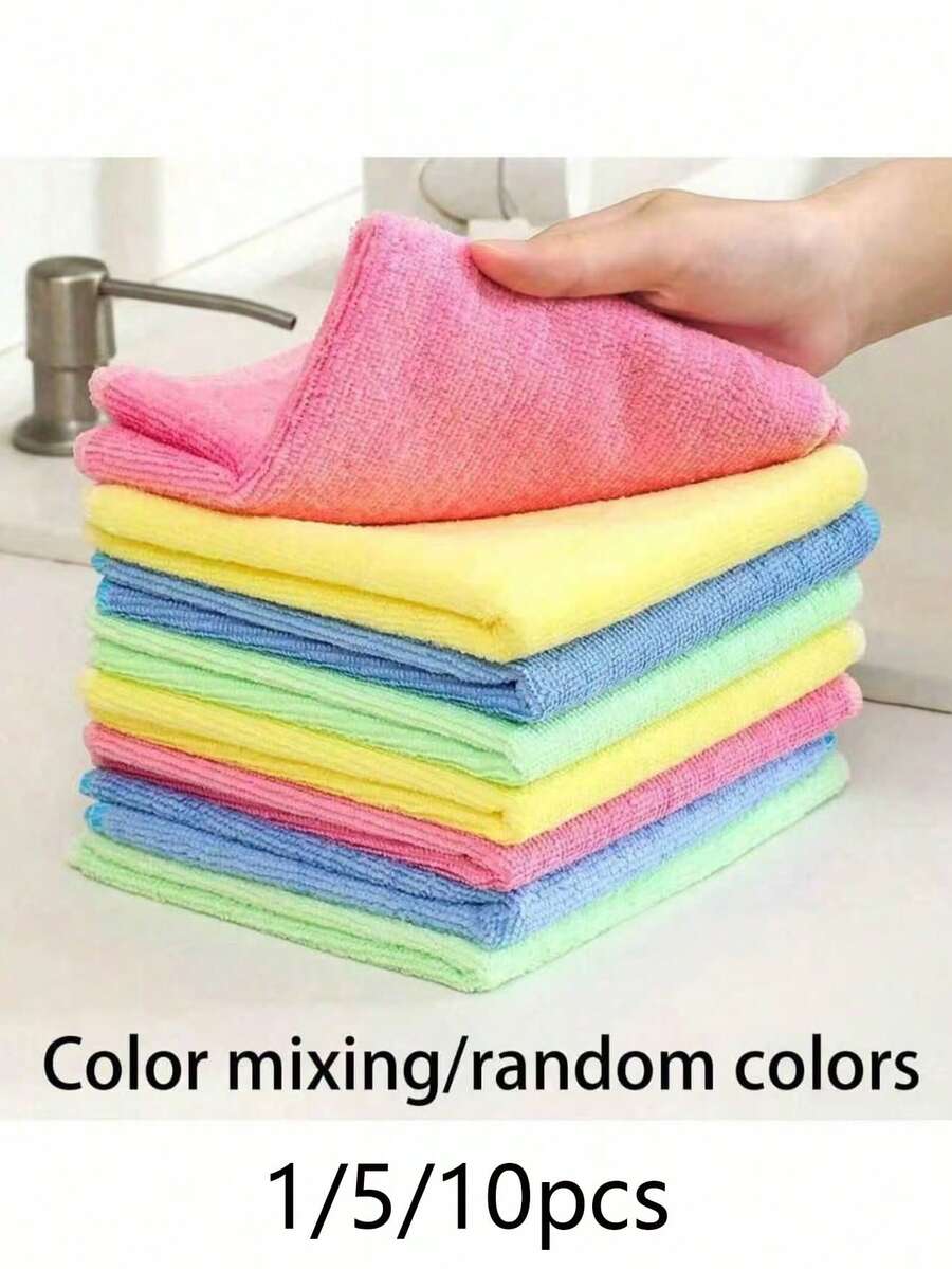 10/5/1pc Plaid Dishcloth - Quick Dry Absorbent Kitchen Towel For Hand Washing, Square Space-Themed Dishcloth For Living Room Cleaning And Drying, No Electricity Required