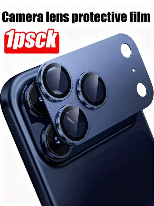 金屬框架鋼化玻璃相機鏡頭保護貼適用於 iPhone 17 Pro/17 Pro Max (1片)，[霧面] [強黏著] 金屬框架鋼化玻璃相機鏡頭蓋