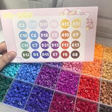 12,000顆/盒 5mm 高品質 Perler 熔珠，多色多巴胺 Perler 熔珠（24色 Perler 熔珠）小孔熔珠，彩色珠子套組－適合手工藝與裝飾，高品質像素拼圖珠，高品質手工禮物 - 彩色 - 查看 4