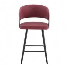 Modern Upholstered Dining Chair With Backrest And Armrests, Minimalist Restaurant Chair For Home, Kitchen, Hotel, Showroom, Mid-Century Style - 紅色 - 查看 7