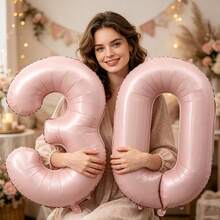 2pcs Giant Pink 30th Foil Balloons, Perfect For 30th Birthday, Anniversary And Photo Booth Decorations - Retro Pink - View 4