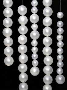 5/10/30PCS Elegant Pearl Christmas Wreath, Faux Pearl Beaded Hanging Decoration, Suitable For Christmas Tree, Fireplace Mantel, Stairs, Door Frame And Wall Decoration, Vintage Bohemian Style Winter Holiday Decor, Suitable For Living Room, Bedroom, Party Arrangement Christmas Decoration Hanging Ornament - White - View 10
