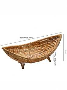 1pc Bathroom/Toilet Storage Basket, Faux Rattan Fruit Basket, Decorative Ornament, Suitable For Living Room, Bedroom, Creative Desktop Storage Basket, Storage, Dorm Storage Essential, Wedding Storage - Multicolor - View 4