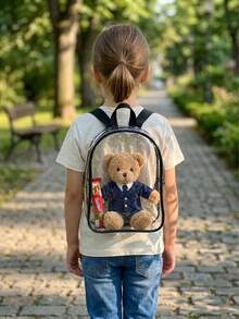 Transparent Mini Backpack, Suitable For Students, Commuting And Outdoor Activities, Adjustable, Unisex - Multicolor - View 5