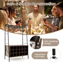 Baker's Rack With Detachable Wine Rack And 5 Rows Of Stemware Holder - View 10