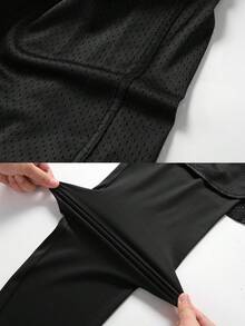 Men's Long Sleeve T-Shirt And 2 In 1 Pants Set, Suitable For Outdoor Sports, Running, Fitness Wear - Black - View 3