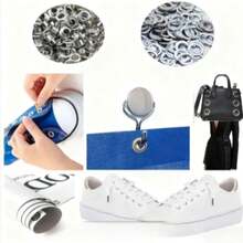 100-Piece Set (10/12mm) Eyelet Buttons, Suitable For Clothing, Leather, Fabric, Belts And Other Materials. Eyelet Buttons Can Be Used For Jewelry Making. Suitable For Leather, Belts, Clothing, Curtains, Etc. - Multicolor - View 5