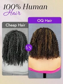 OQ 180% Density 16-28 Inch Soft Comfortable 3-In-1 Half Wig Brown Ombre Highlight Curly Wig No Glue No Lace Natural Hairline Seamless Half Wig - S2/30 - View 9