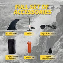 YHW-SURF Durable Inflatable Surfboard, Non-Slip Lightweight Water Sports Equipment, Suitable For Adults - Black - View 6