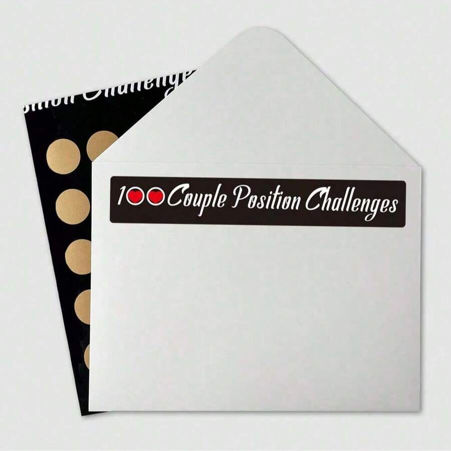 Valentine's Day Gift Scratch-Off Poster 100 Positions Challenge Date Scratch-Off Poster, Christmas Couple Gift With Envelope - Black Gold - View 1