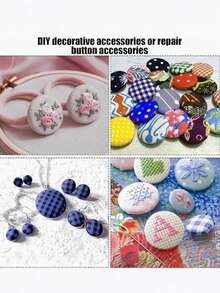 63-1pc Multi-Size Fabric Button Kit With Silicone Molds, Blank Button Blanks For Manual Pressing Into Button Sets, Suitable For Clothing, Coats, Windbreaker Jackets And Jewelry DIY Handmade Accessories, Perfect For Back To School, Halloween, Christmas Decor And Gifts - A - View 8