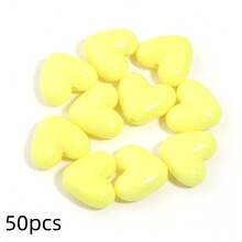 50pcs 3D Acrylic Candy Color Heart Beads, Shiny Colorful Heart-Shaped Beads For DIY Jewelry Making, Necklace, Earrings, Bracelet, Keychain Decorative Accessories - Heart-shaped - View 18