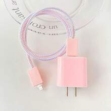 Funda protectora para cable de cargador de 20W/18W, protector de cargador Apple - Color sólido - Ver 4