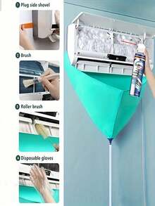 Multifunctional Air Conditioner Cleaning Kit, Includes AC Cleaning Bag And Drainage Pipe, No Power Required, Reusable, Waterproof And Leak-Proof Maintenance Cleaning Bag, Suitable For AC Cleaning, Home, Hotel, Studio Use Accessories - Multicolor 1 - View 7