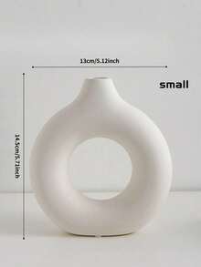 1pc White Ceramic Vase - Modern Minimalist Home Decor Farmhouse Style Table Centerpiece, Suitable For Living Room, Dining Room, Wedding Centerpiece, Vase, White Vase, Ceramic Vase, Home Fragrance, Father's Day Gift, July 4th Decor - Multicolor - View 4