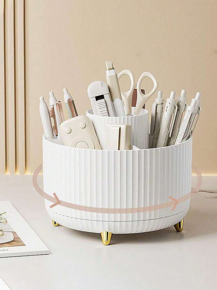 Space-Saving Cosmetic Display Stands & Beauty Organizers With 360 Degree Rotating Base Minimalist Organizer For Women And Students Aesthetic Organozadores De Maquillaje Perfect For Bedroom Desk Vanity Decor Perfume Organizer - 彩色 - 查看 1