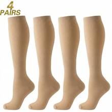 1/3/4/6/8 Pairs Black Beige White Blue Grey Sports Running Cycling Compression Socks, Unisex Circulation Running Nurse Socks - Multicolor - View 32