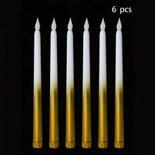 6 buah Lilin LED Tanpa Api, Beroperasi dengan Baterai, Nyala Api 3D Realistis, Cahaya Hangat Lembut yang Berkedip Alami, dan Tanpa Asap, Sempurna untuk Dekorasi Pernikahan, Pesta, Pertemuan Keluarga, Paskah, Natal, dan Hari Raya (Baterai Tidak Termasuk) - Beraneka warna - View 10