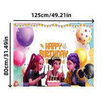 1pc Birthday Party Wall Decor, Printed K-Pop Girl Group Photo Backdrop, Random Style - Multicolor - View 2