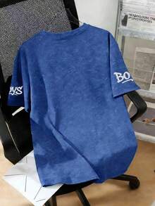 Teen Boys Street Style "Boys" Text Casual Short Sleeve T-Shirt, Summer Daily Essential, Suitable For School Activities - Blue - View 2