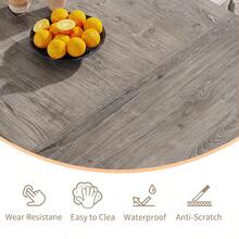 71" Modern Industrial Dining Table - Grey Oak Farmhouse Table With 1.57" Thickened Top, Large Office Conference Table For 6-8 People - Multicolor - View 5