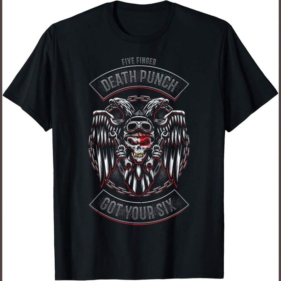 5FDP Biker Badge Got Your Six T-Shirt - 黑色 - 查看 1