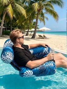 Silla flotante de diseño de hoja, flotador inflable resistente para adultos, silla flotante inflable tropical para adultos, flotador inflable para adultos, flotador portátil de verano para lago, playa y fiesta de piscina - Multicolor - Ver 4