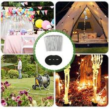 50/100pcs Garden Stake Nails + Washers Set - Lawn Landscape Nails/U-Shaped Galvanized Ground Nails/Heavy Duty Gardening Ground Anchors Suitable For Cloth Fixing/Grass Fabric Decoration/Yard Constructio - Multicolor - View 5