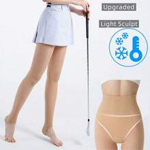 Upgraded Women's Golf Sun Protection Base Leggings Ice Silk Non-Slip Stirrup Tights 40D, High Waist Tummy Control Hip Lifting Design, Sports All Season Wear - A-upgraded Version - View 2