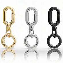 2pcs Double Opening Swivel Clasp Clips Metal Spring Snap Hooks Key Chain Clips For Lanyard Making DIY Crafts Jewelry Bags Purses Accessories - Multicolor - View 1