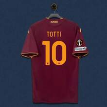 2025/26 AS Roma Home Europa League Retro Jersey # 10 Totti, Official Legend Replica Shirt - Default - View 1
