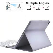 TenYide 平板電腦保護殼附磁吸藍牙鍵盤，皮革鍵盤套，相容於 Honor Pad X8/X9/X8A/8 12"/9/7/X8 PRO/、Mate Pad 10.4"/Pro 11"/11.5S"/11.5"/SE 10.4"/SE 11"/T10/11"/T10s、Tab P11/P11 Plus/P12/P12 Pro/Xiaoxin P12 Pro、XiaomiPad 5/5Pro/6/6Pro/7/7pro/8/8pro/ Pad 10.61''/ Pad Pro/ Pad SE 及其他系列型號，亦相容於 IPad 系列型號/ GalaxyTab 系列型號 - 淺灰紫 - 查看 6